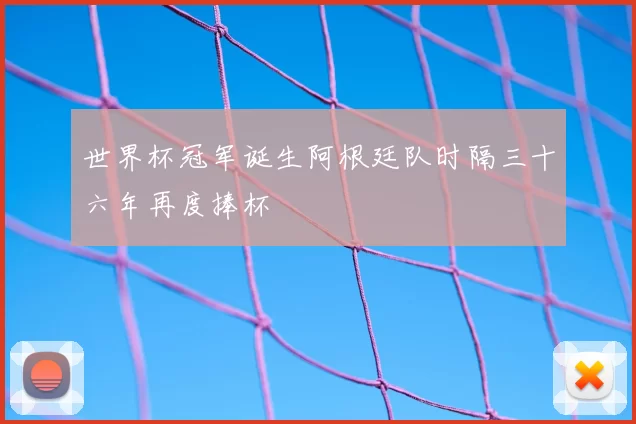 世界杯冠军诞生阿根廷队时隔三十六年再度捧杯